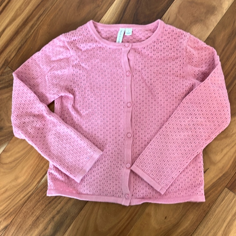 Janie and Jack pink pointelle cardigan